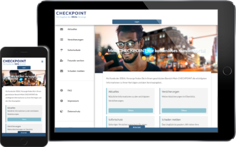 Mein Checkpoint-Ideal Portal auf dem Tablet und Handy