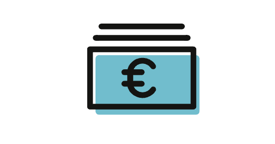 Ikon von Geld symbolisiert finanzielle Freiräume und Vermögen.