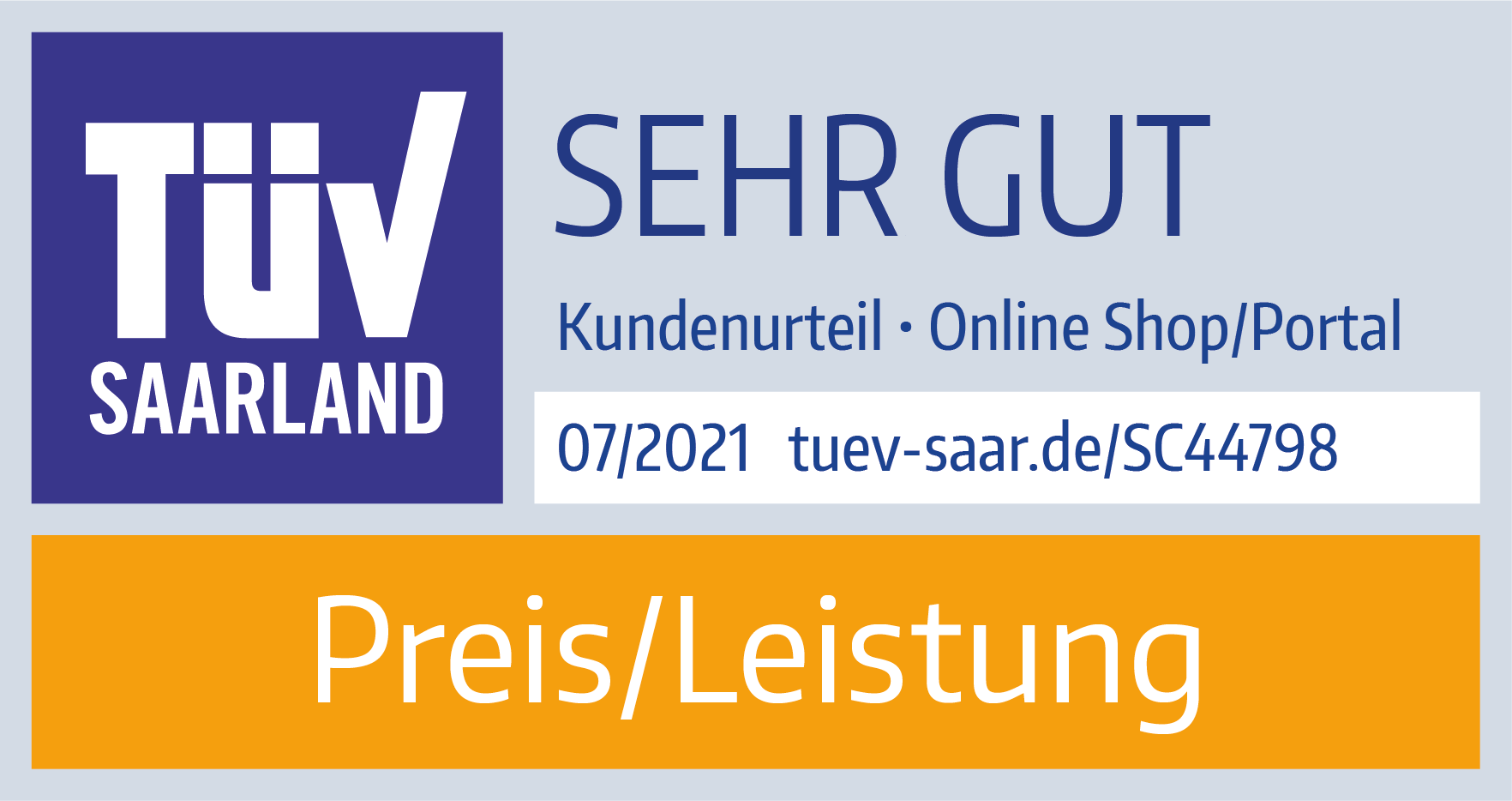 Neodigital erhält für "Preis/Leistung" die Bewertung "sehr gut" vom TÜV Saarland.
